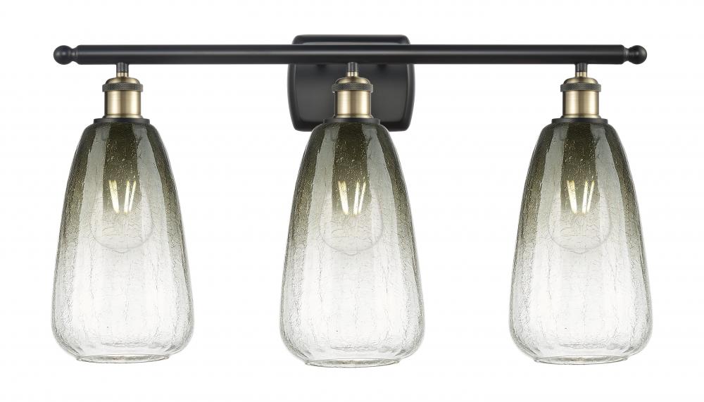 Brookhaven Almond - 3 Light - 26 inch - Black Antique Brass - Bath Vanity Light