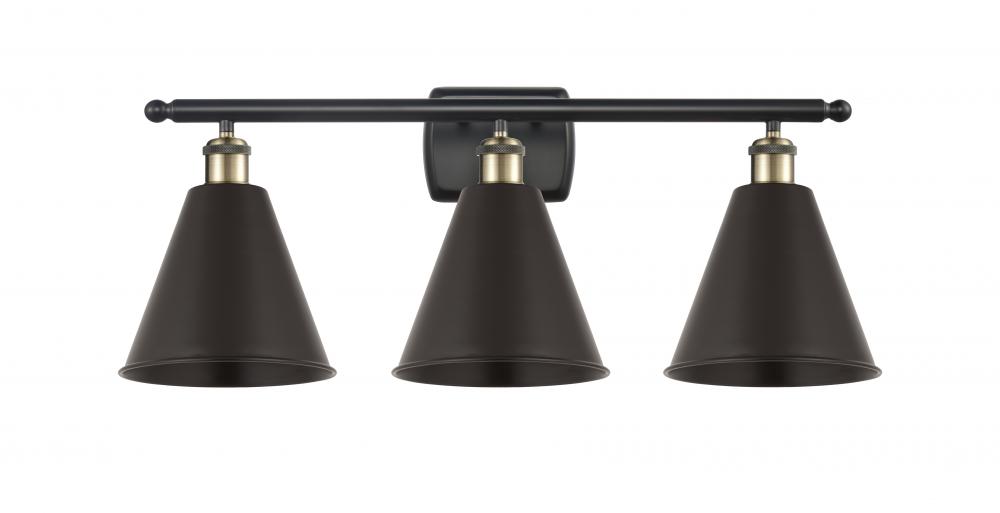 Berkshire - 3 Light - 28 inch - Black Antique Brass - Bath Vanity Light