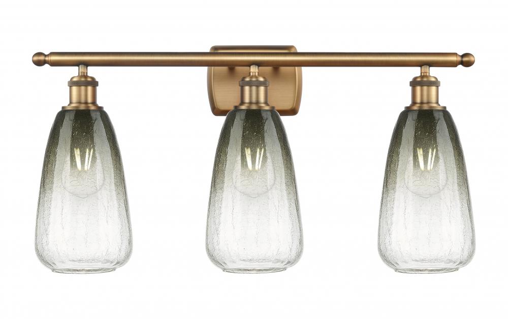 Brookhaven Almond - 3 Light - 26 inch - Brushed Brass - Bath Vanity Light