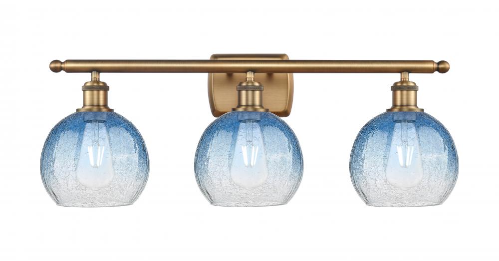 Brookhaven Globe - 3 Light - 28 inch - Brushed Brass - Bath Vanity Light