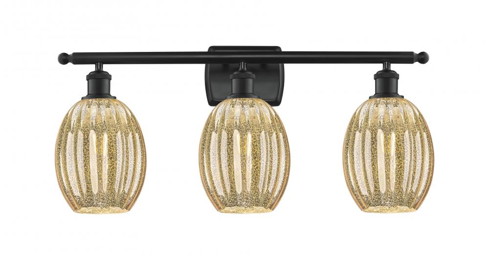 Preston Bulb - 3 Light - 26 inch - Matte Black - Bath Vanity Light