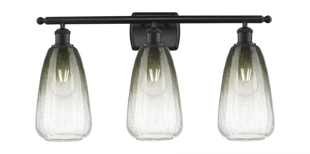 Brookhaven Almond - 3 Light - 26 inch - Matte Black - Bath Vanity Light