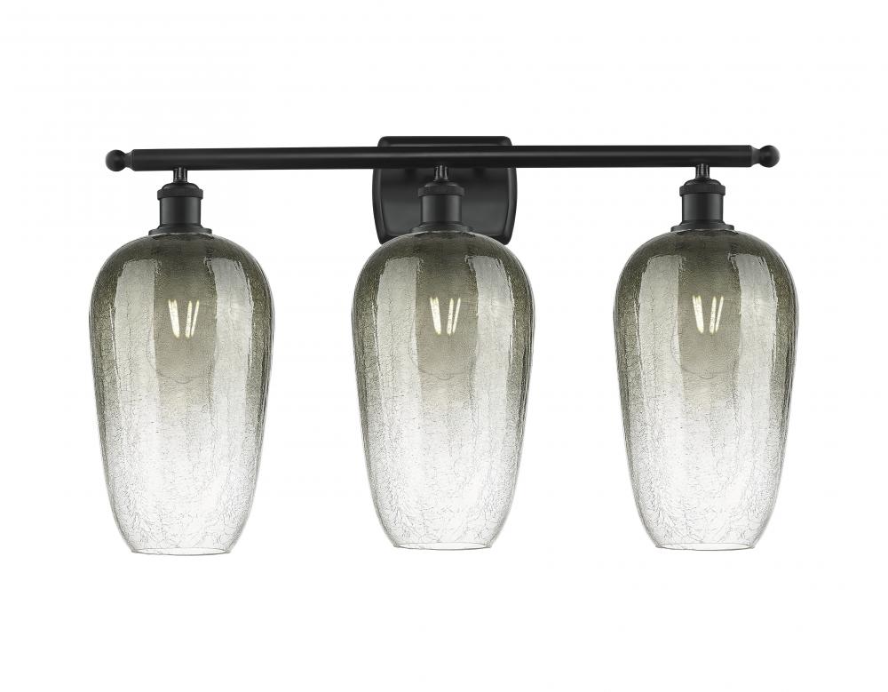 Brookhaven Flute - 3 Light - 27 inch - Matte Black - Bath Vanity Light