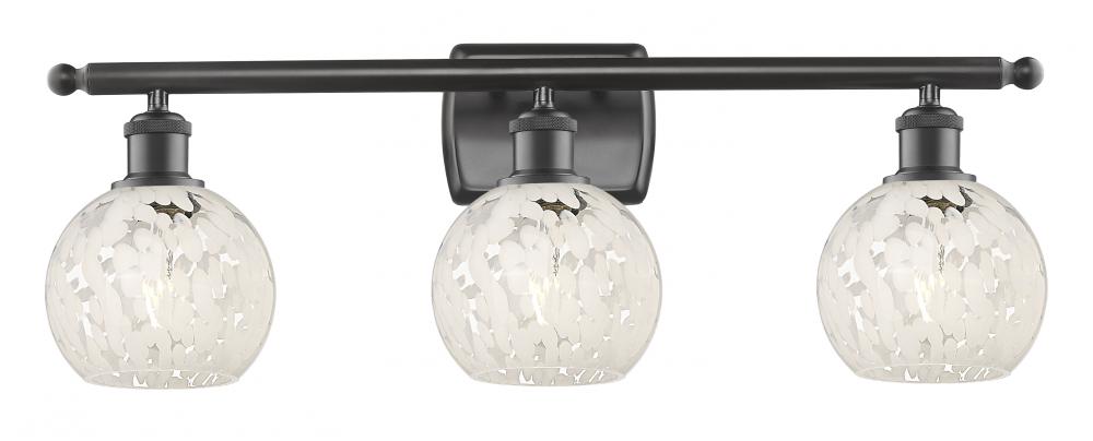 White Mouchette - 3 Light - 26 inch - Oil Rubbed Bronze - Bath Vanity Light