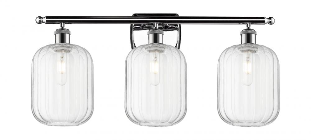 Preston Cylinder - 3 Light - 27 inch - Polished Chrome - Bath Vanity Light