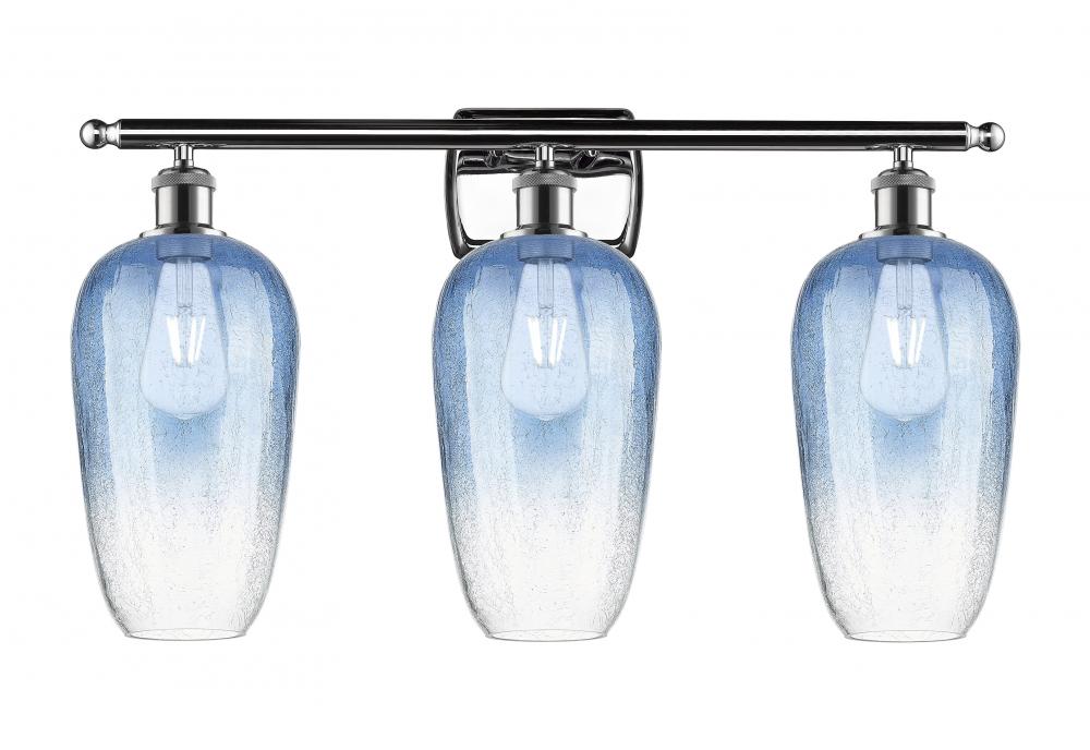 Brookhaven Flute - 3 Light - 27 inch - Polished Chrome - Bath Vanity Light