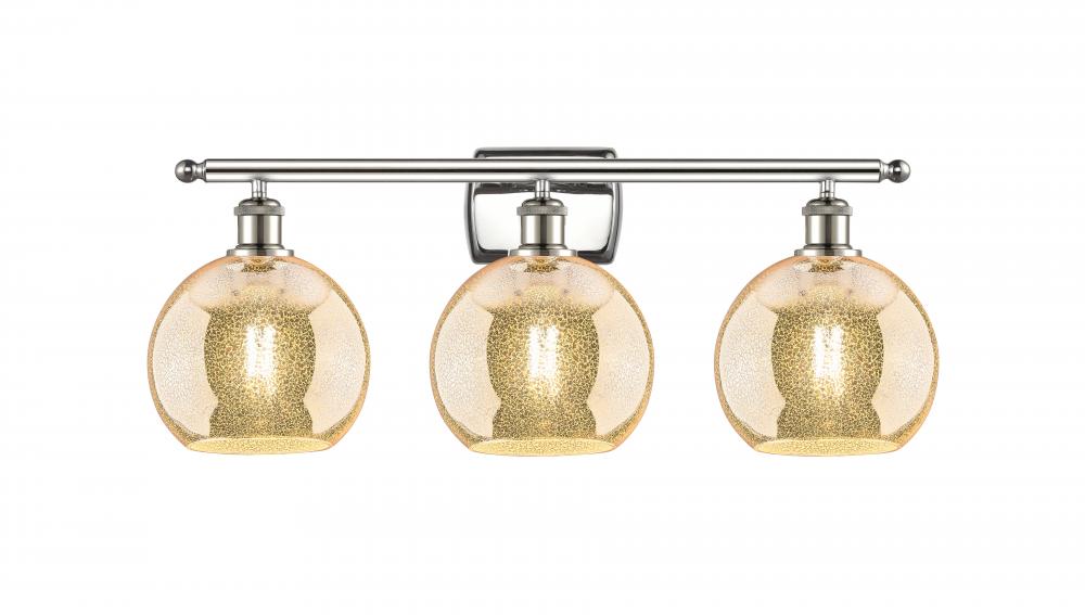 Athens - 3 Light - 28 inch - Polished Nickel - Bath Vanity Light