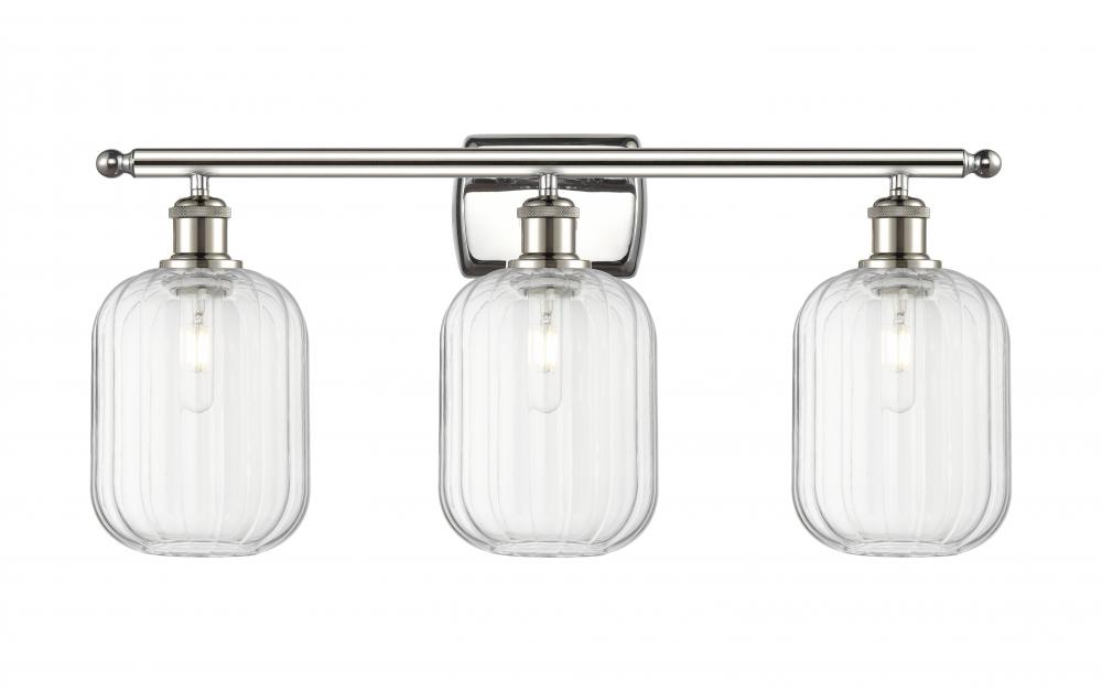Preston Cylinder - 3 Light - 27 inch - Polished Nickel - Bath Vanity Light
