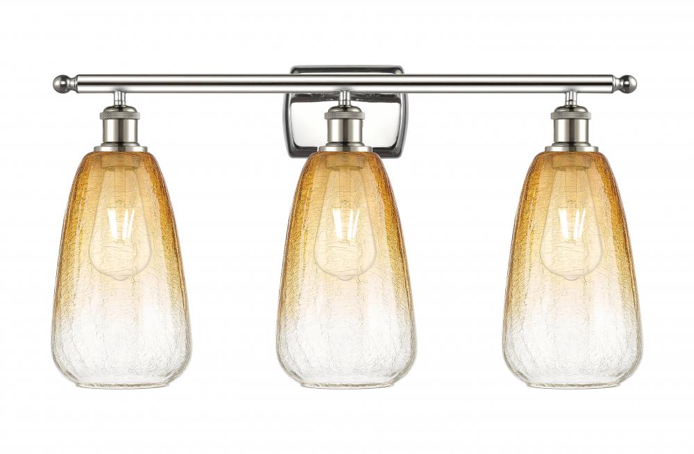 Brookhaven Almond - 3 Light - 26 inch - Polished Nickel - Bath Vanity Light