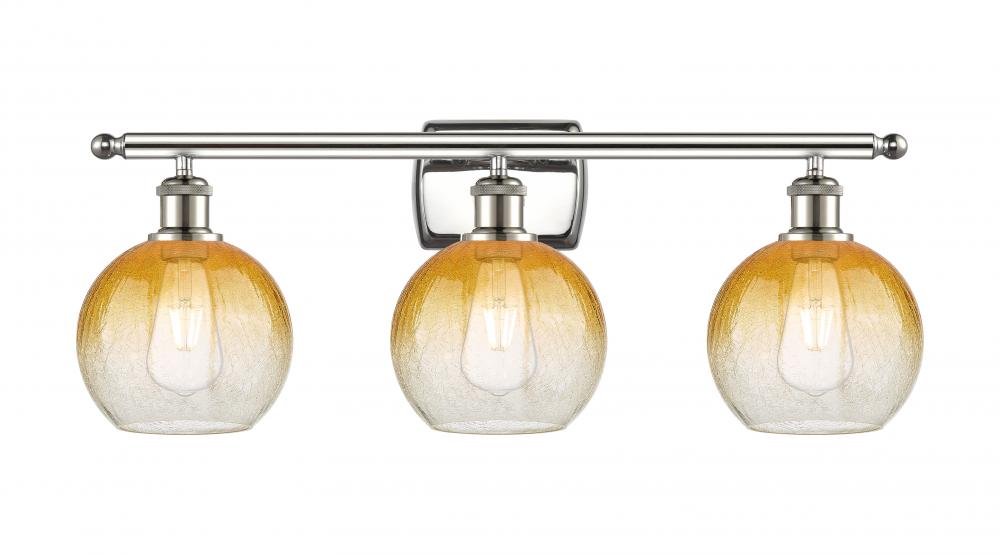 Brookhaven Globe - 3 Light - 28 inch - Polished Nickel - Bath Vanity Light