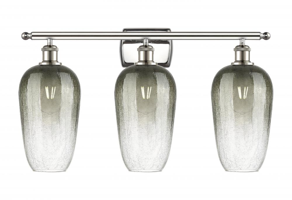 Brookhaven Flute - 3 Light - 27 inch - Polished Nickel - Bath Vanity Light