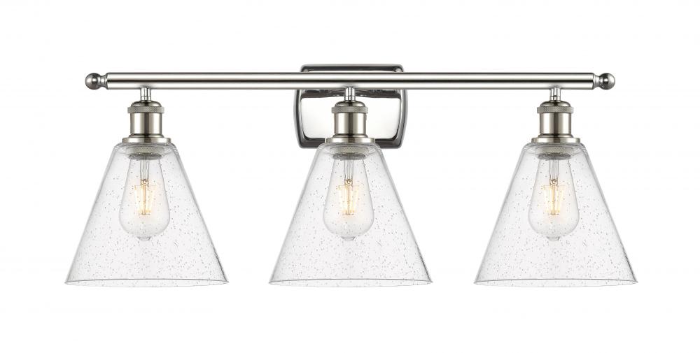 Berkshire - 3 Light - 28 inch - Polished Nickel - Bath Vanity Light