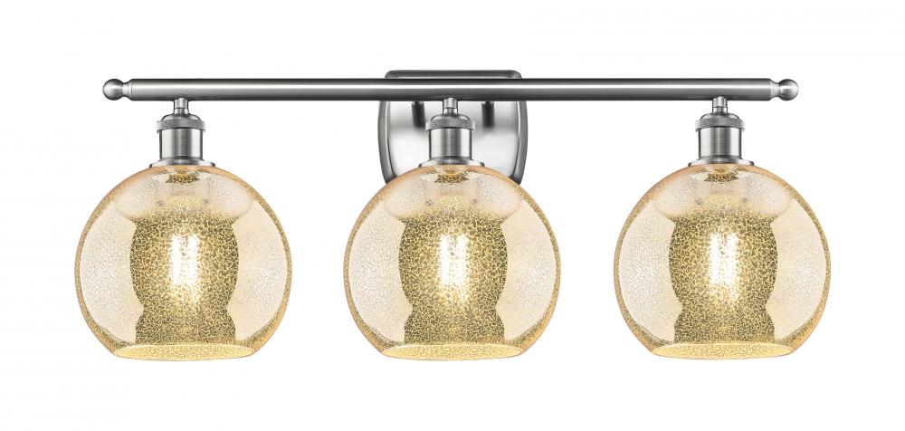 Athens - 3 Light - 28 inch - Brushed Satin Nickel - Bath Vanity Light