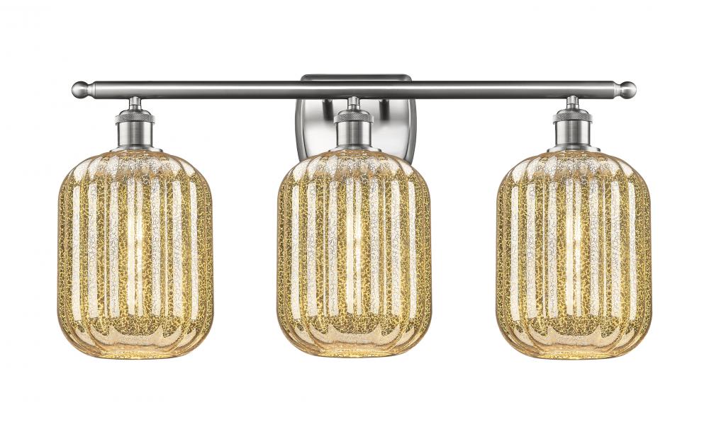 Preston Cylinder - 3 Light - 27 inch - Brushed Satin Nickel - Bath Vanity Light