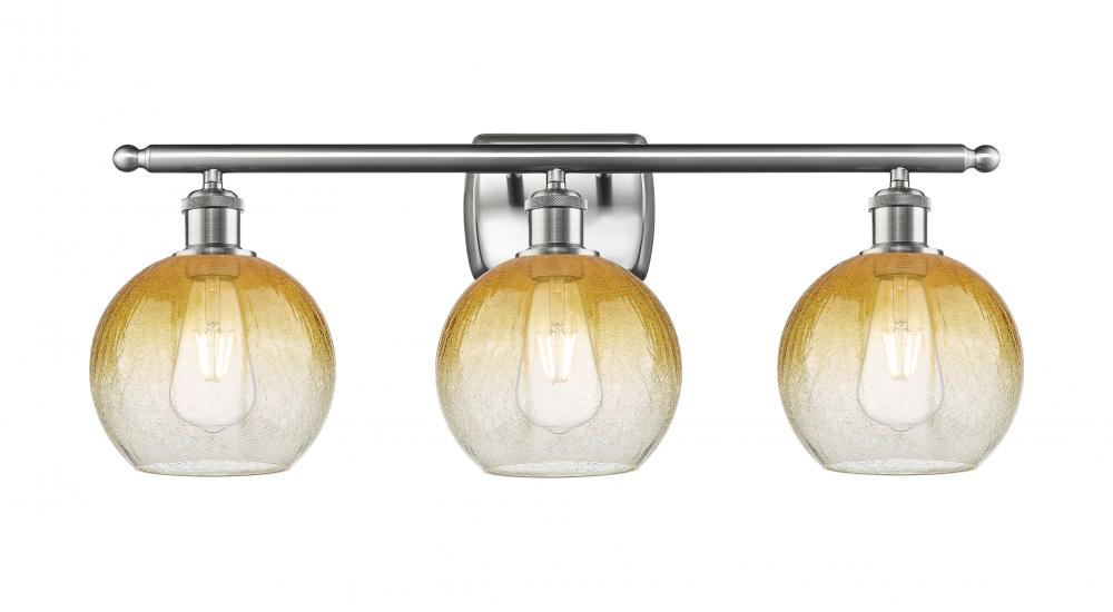 Brookhaven Globe - 3 Light - 28 inch - Brushed Satin Nickel - Bath Vanity Light