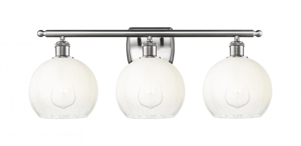 Brookhaven Globe - 3 Light - 28 inch - Brushed Satin Nickel - Bath Vanity Light