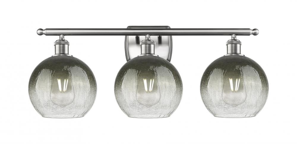 Brookhaven Globe - 3 Light - 28 inch - Brushed Satin Nickel - Bath Vanity Light