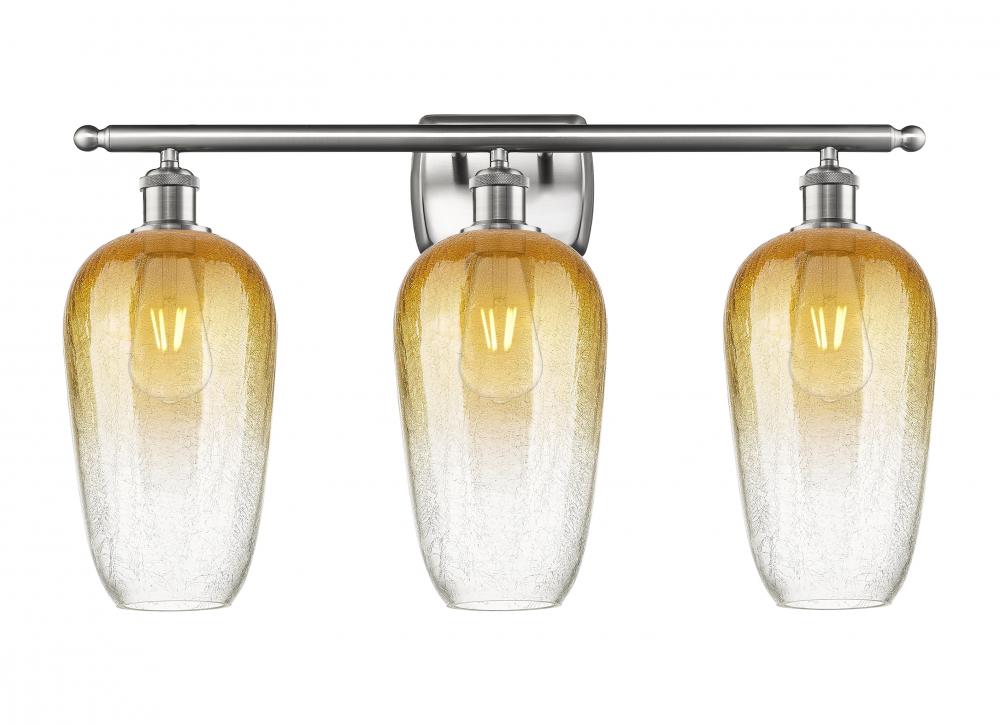 Brookhaven Flute - 3 Light - 27 inch - Brushed Satin Nickel - Bath Vanity Light