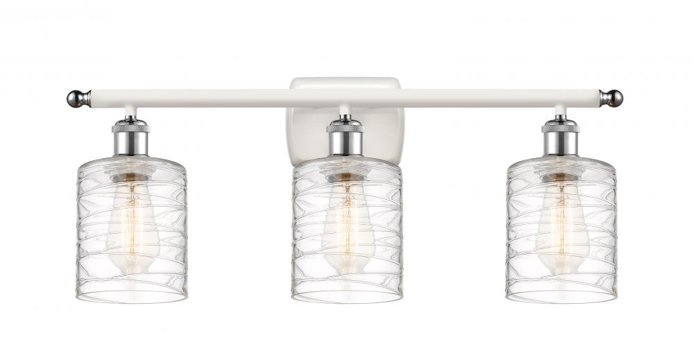 Cobbleskill - 3 Light - 25 inch - White Polished Chrome - Bath Vanity Light