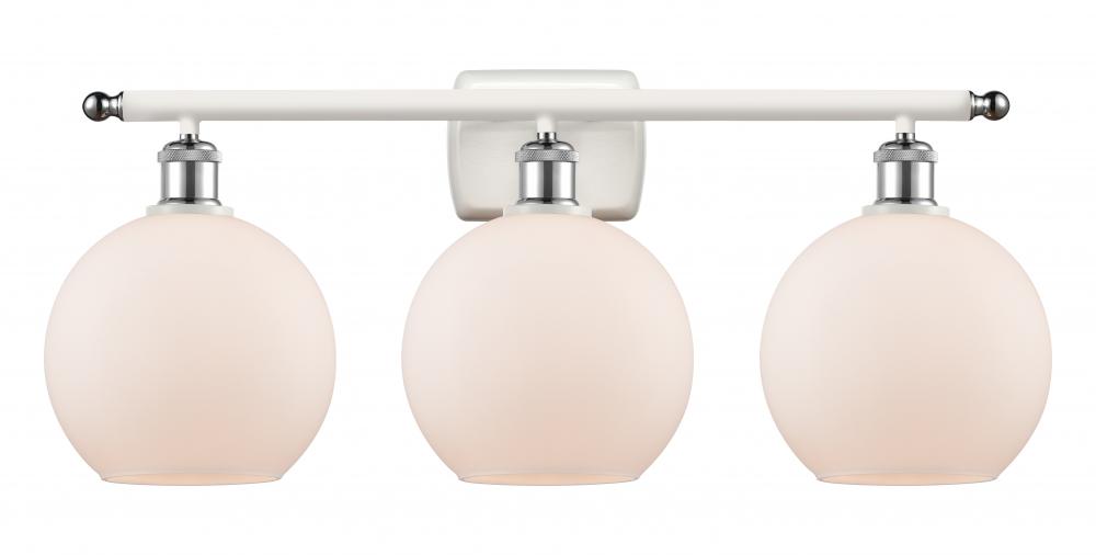 Athens - 3 Light - 28 inch - White Polished Chrome - Bath Vanity Light