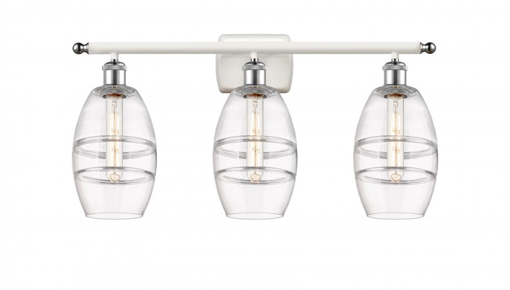 Vaz - 3 Light - 26 inch - White Polished Chrome - Bath Vanity Light