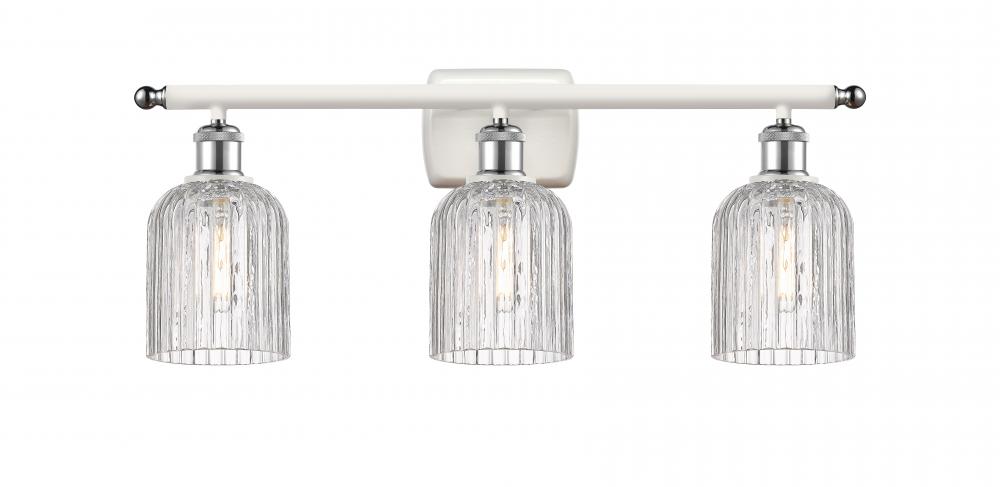 Bridal Veil - 3 Light - 25 inch - White Polished Chrome - Bath Vanity Light