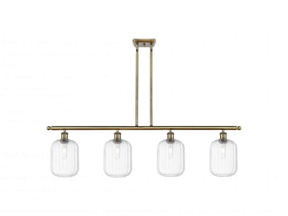 Preston Cylinder - 4 Light - 48 inch - Antique Brass - Stem Hung - Island Light