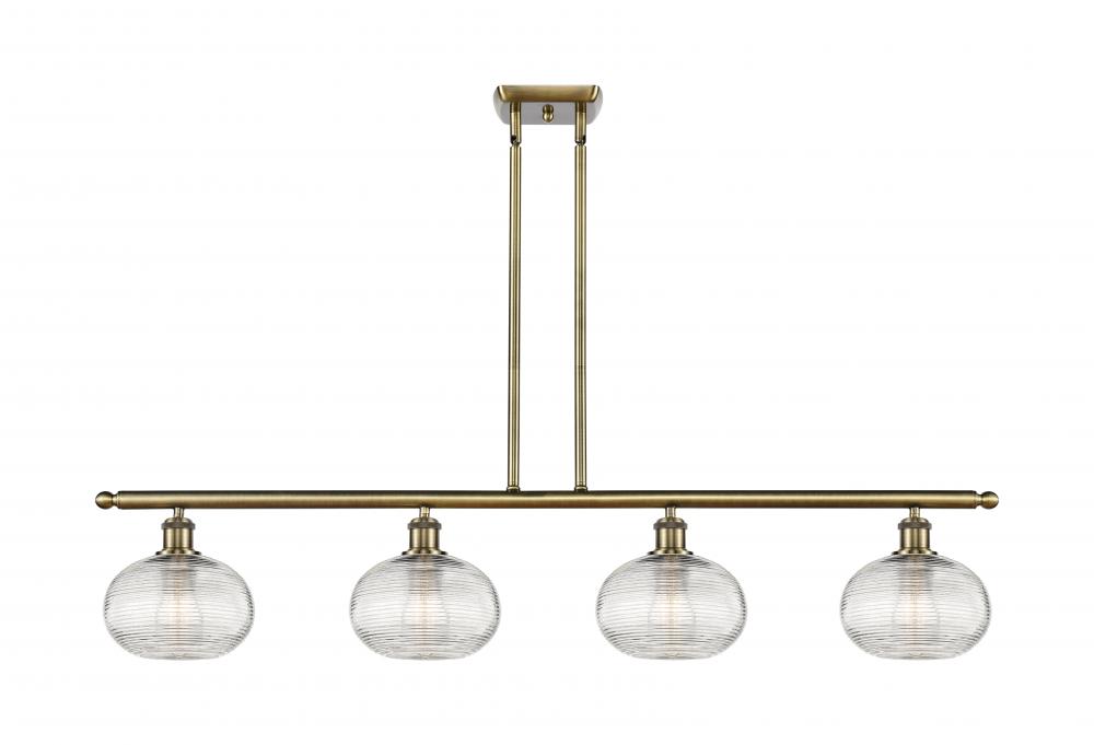 Ithaca - 4 Light - 48 inch - Antique Brass - Stem hung - Island Light