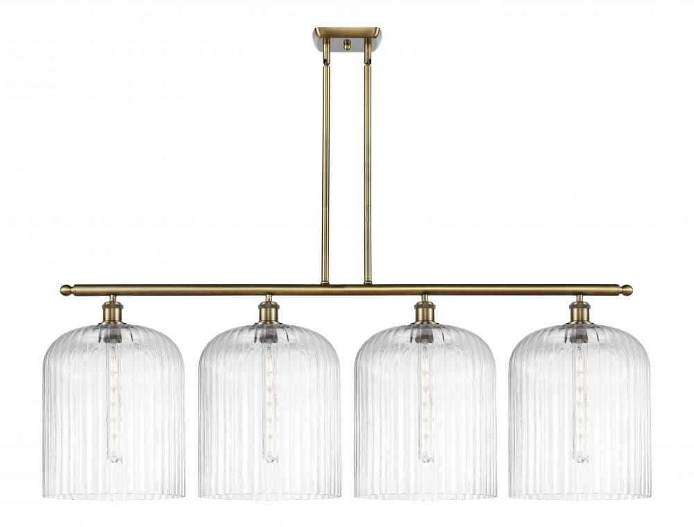 Bridal Veil - 4 Light - 48 inch - Antique Brass - Stem hung - Island Light