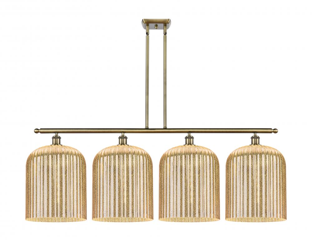 Bridal Veil - 4 Light - 48 inch - Antique Brass - Stem hung - Island Light