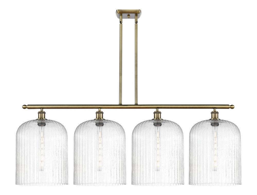 Bridal Veil - 4 Light - 48 inch - Antique Brass - Stem hung - Island Light