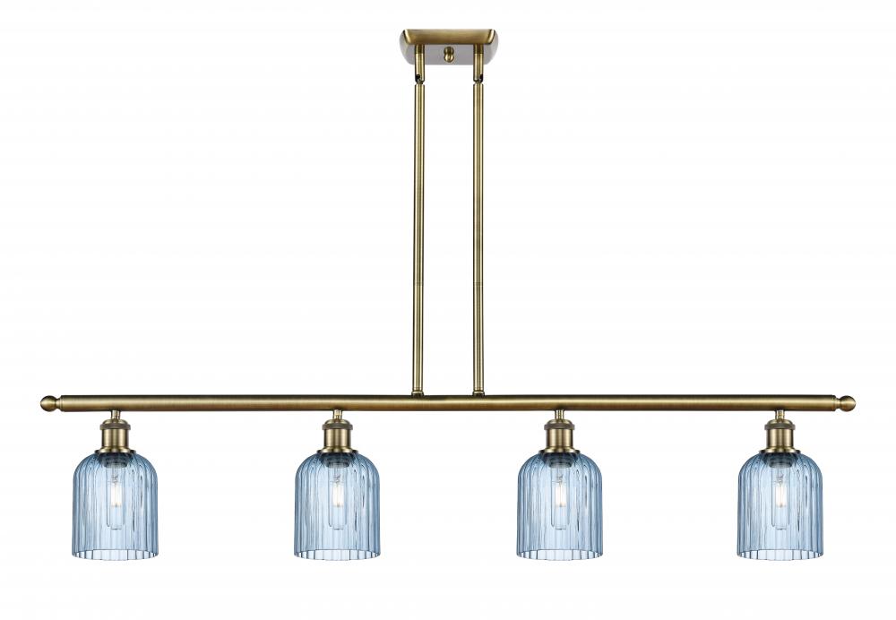 Bridal Veil - 4 Light - 48 inch - Antique Brass - Stem hung - Island Light