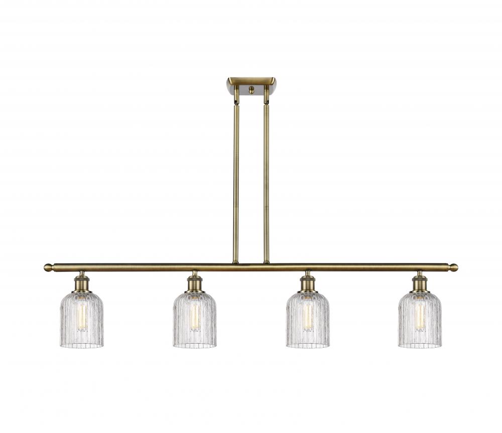 Bridal Veil - 4 Light - 48 inch - Antique Brass - Stem hung - Island Light