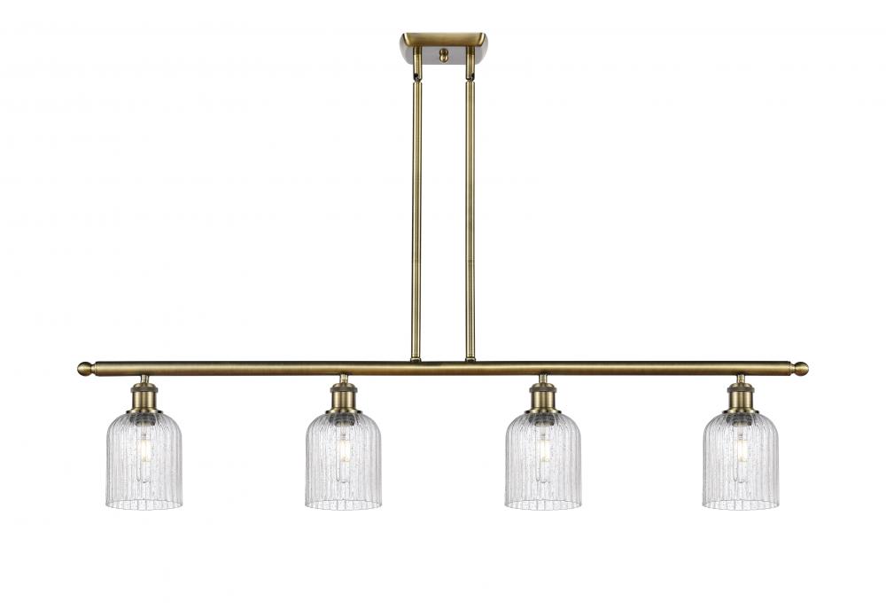 Bridal Veil - 4 Light - 48 inch - Antique Brass - Stem hung - Island Light