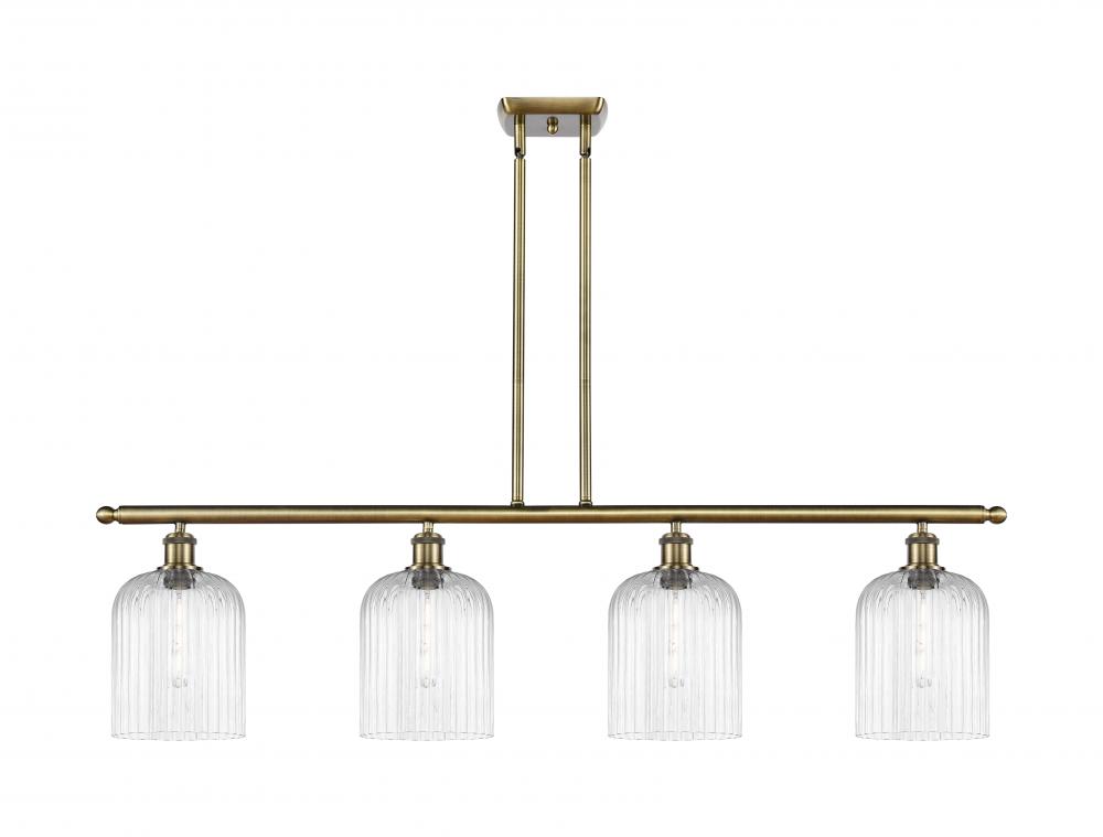 Bridal Veil - 4 Light - 48 inch - Antique Brass - Stem hung - Island Light