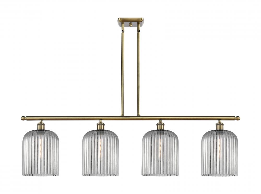 Bridal Veil - 4 Light - 48 inch - Antique Brass - Stem hung - Island Light