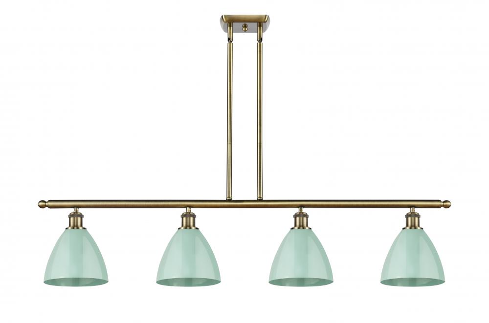 Plymouth - 4 Light - 48 inch - Antique Brass - Stem hung - Island Light