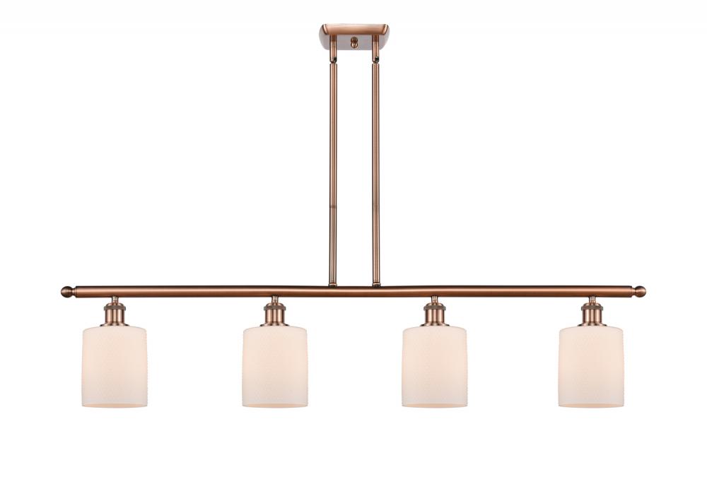 Cobbleskill - 4 Light - 48 inch - Antique Copper - Stem hung - Island Light