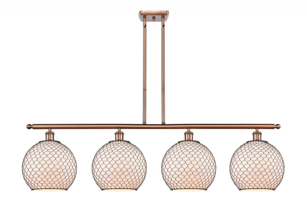 Large Farmhouse Chicken Wire 4 Light Island Light