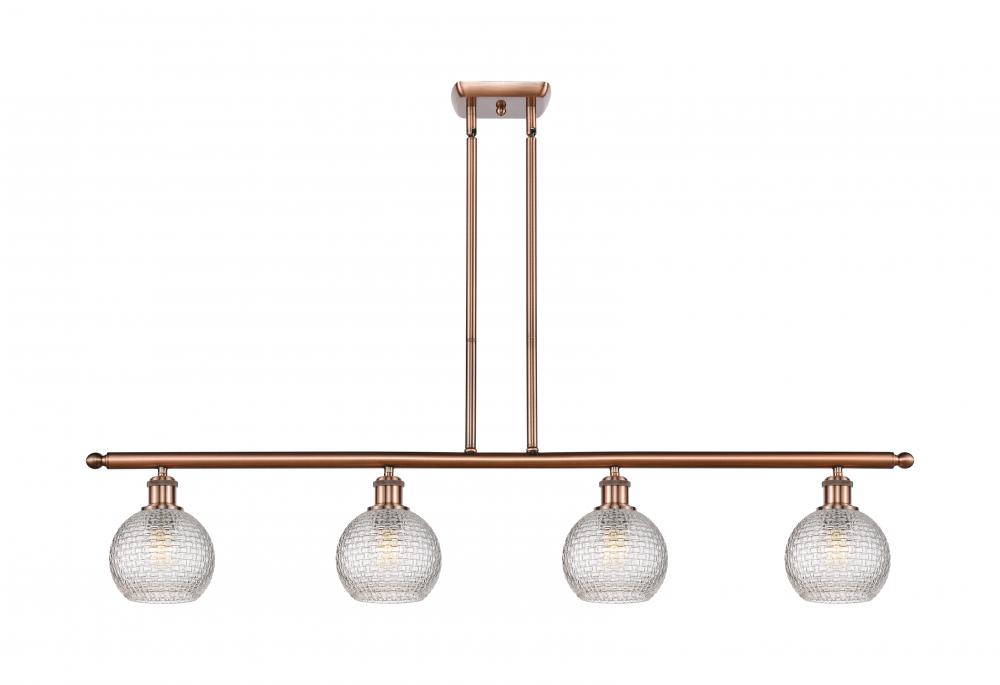 Athens - 4 Light - 48 inch - Antique Copper - Stem hung - Island Light