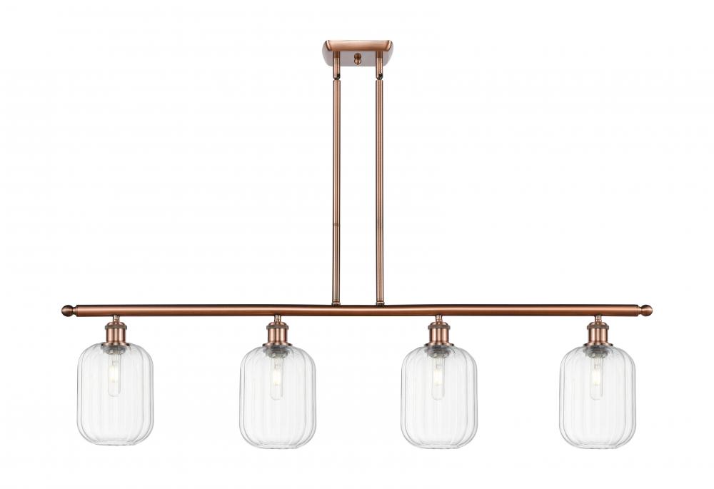 Preston Cylinder - 4 Light - 48 inch - Antique Copper - Stem Hung - Island Light