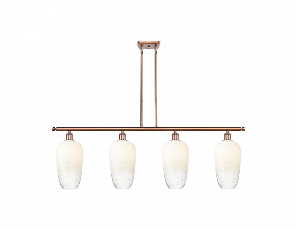 Brookhaven Flute - 4 Light - 48 inch - Antique Copper - Stem Hung - Island Light