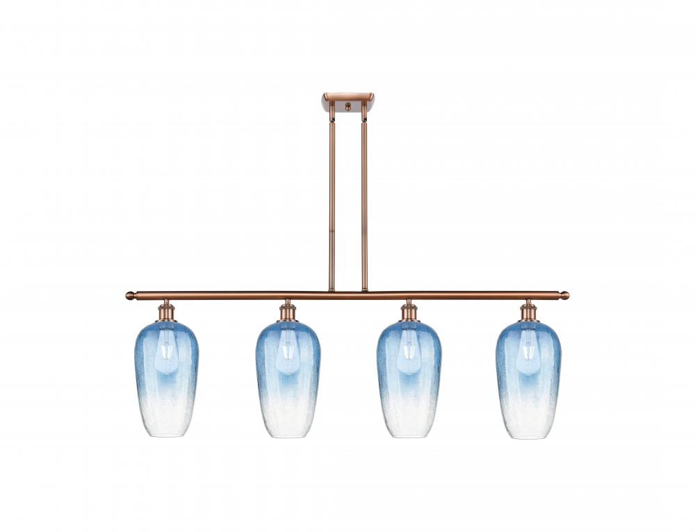 Brookhaven Flute - 4 Light - 48 inch - Antique Copper - Stem Hung - Island Light