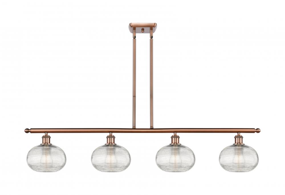 Ithaca - 4 Light - 48 inch - Antique Copper - Stem hung - Island Light