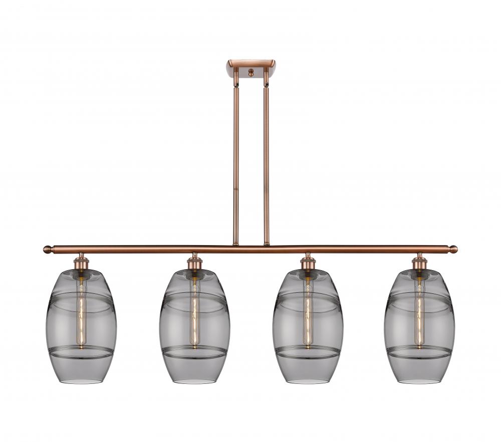 Vaz - 4 Light - 48 inch - Antique Copper - Stem hung - Island Light