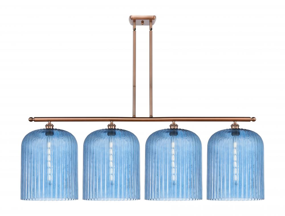 Bridal Veil - 4 Light - 48 inch - Antique Copper - Stem hung - Island Light