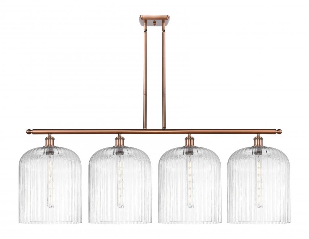 Bridal Veil - 4 Light - 48 inch - Antique Copper - Stem hung - Island Light