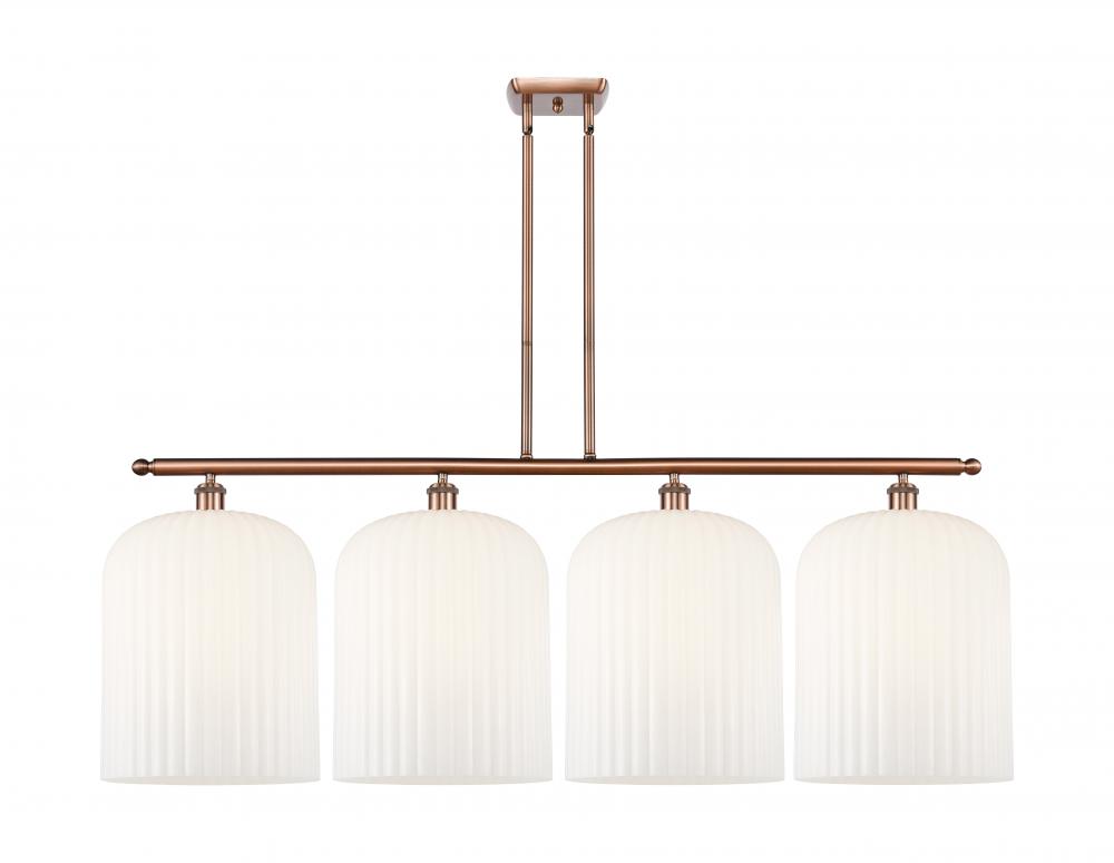 Bridal Veil - 4 Light - 48 inch - Antique Copper - Stem hung - Island Light