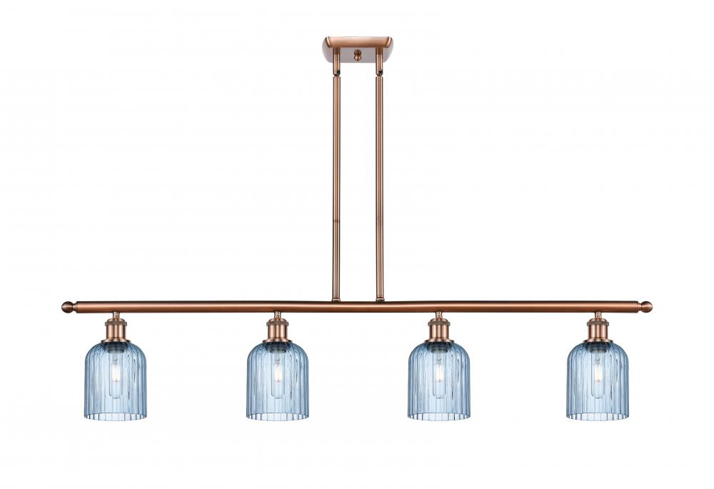 Bridal Veil - 4 Light - 48 inch - Antique Copper - Stem hung - Island Light