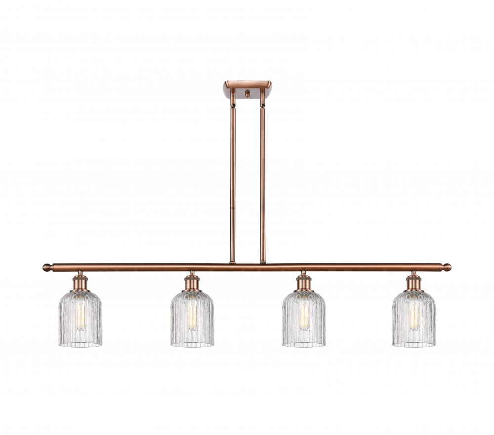 Bridal Veil - 4 Light - 48 inch - Antique Copper - Stem hung - Island Light